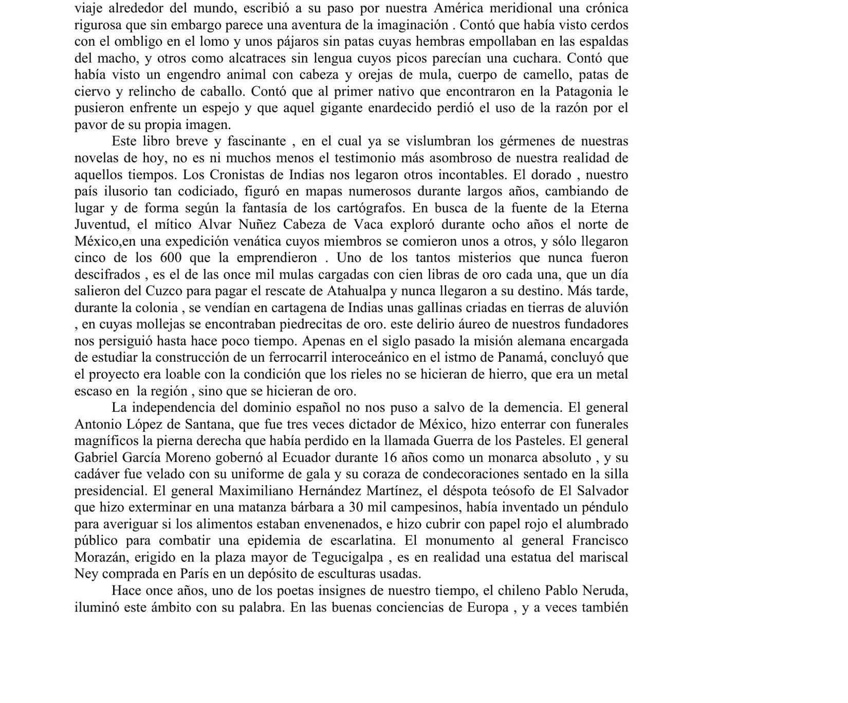 Discurso en la entrega del premio novel
